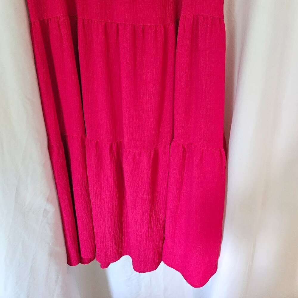 Max Studio Women's Red Dress Sleeveless Tiered Casual Summer Tassels‎ Boho Small - Picture 8 of 11